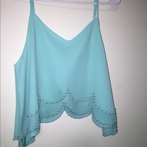 Sequin turquoise tank top